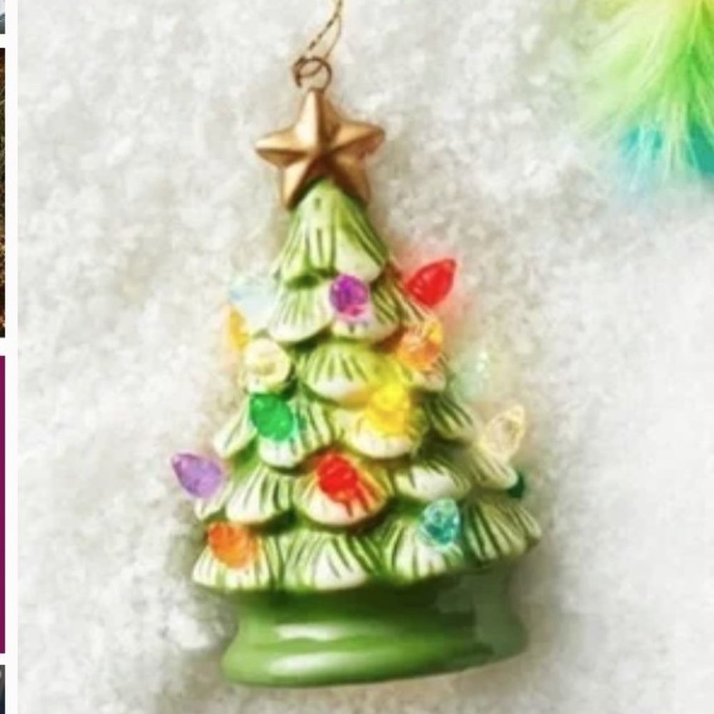 Light up Ceramic Retro Christmas Tree Green Ornament NWT… Wondershop LAST ONE!